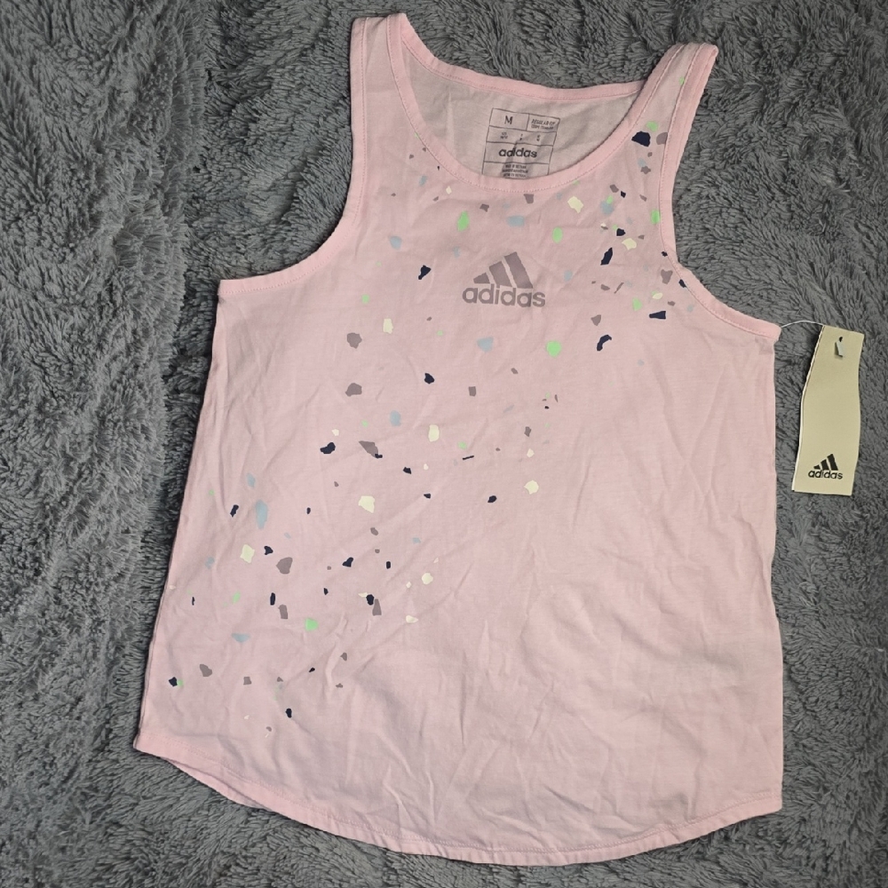 Adidas Light Pink Tank with Abstract Pattern